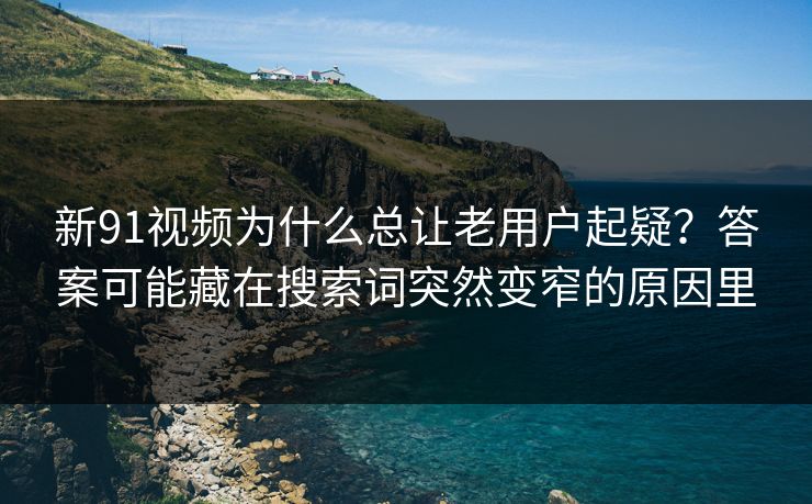 新91视频为什么总让老用户起疑？答案可能藏在搜索词突然变窄的原因里