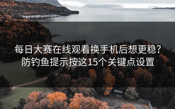 每日大赛在线观看换手机后想更稳？防钓鱼提示按这15个关键点设置